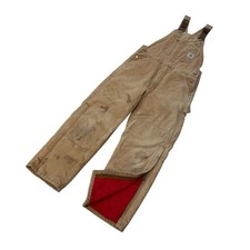 Vintage Carhartt R02 BRN Bib Overalls 34x30 USA Made Brown 90s Y2K Insulated