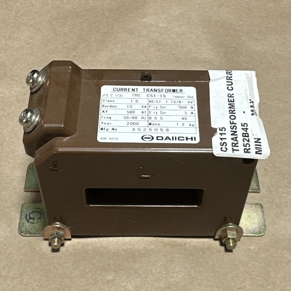 全新 SURPLUS- DAIICHI 电流变压器 CS1-15 500A || 快速发货 🇺🇸 — 第 2/4 张图片