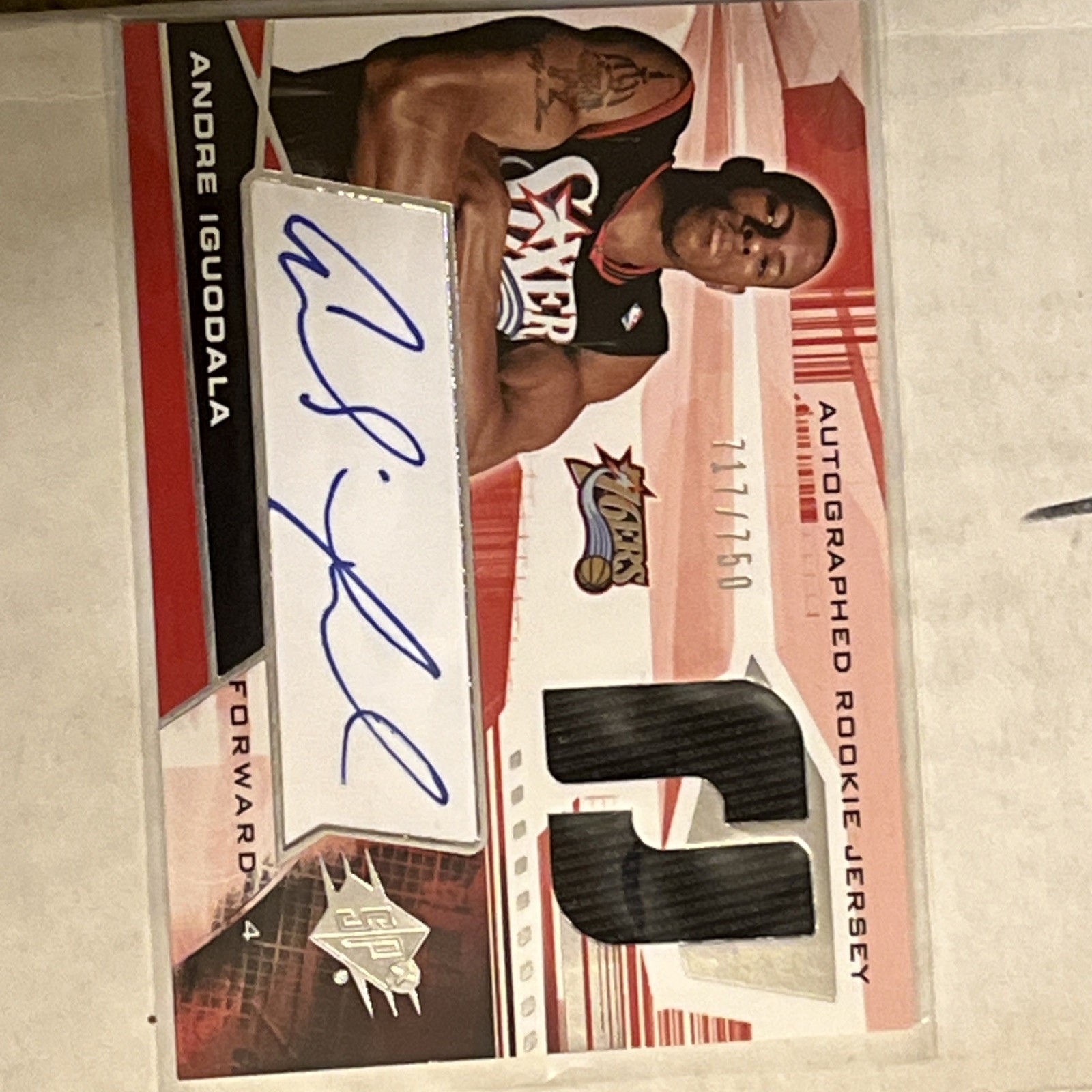 Andre Iguodala 2004 Spx Rookie Patch Auto #717/750 view 3