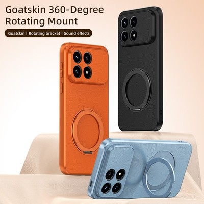 For XiaoMi Poco F8 Pro, Hybrid Leather Texture Ring Holder Magnetic Cover Case