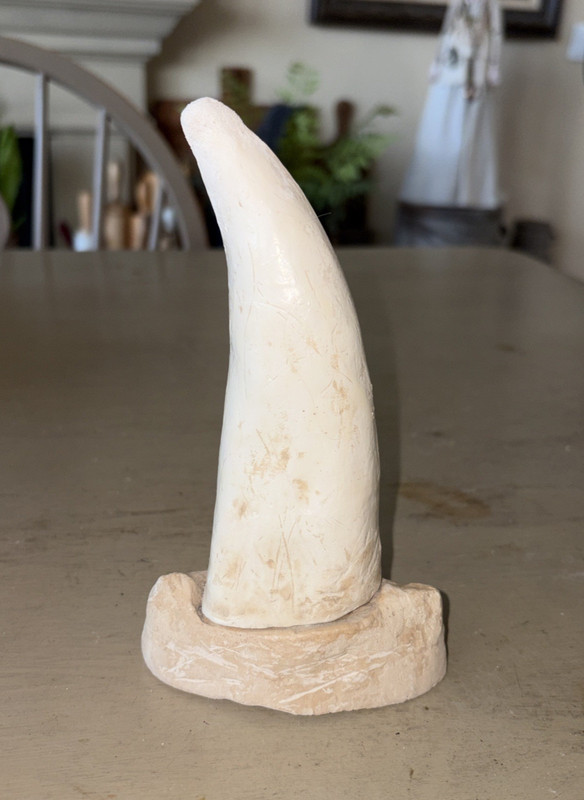 Vintage  Blank Reproduction Whale replica tooth on base