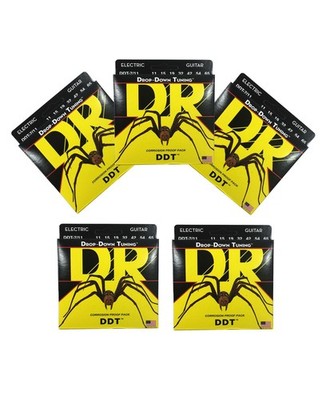DR Guitar Strings Electric 5 Sets DDT 7-String Drop Down Tuning 11-65