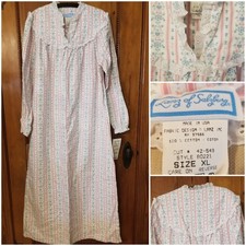 NEW Vintage XL Lanz of Salzburg Flannel Nightgown Prairie Cotton Made In The USA