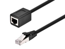 Monoprice Cat6A 3ft Black U/FTP Ethernet Extension Cable RJ45 Male to Female