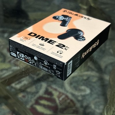 Skullcandy Dime 2  In Ear Wireless Headphones Bluetooth Charger Case Black NEW