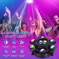 6 Arms Moving Head DJ Lights Beam Laser RGBW Disco Stage Mixed Lighting DMX 200W