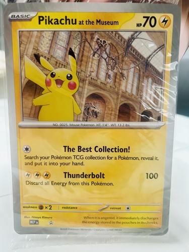 Pokemon Pikachu at the Natural History Museum - Sealed Jumbo Promo - NEW