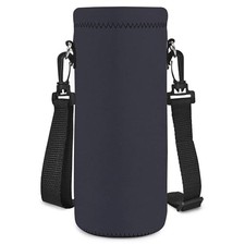 Neoprene Water Bottle Carrier Bag with Adjustable Shoulder 1000ML Dark Gray