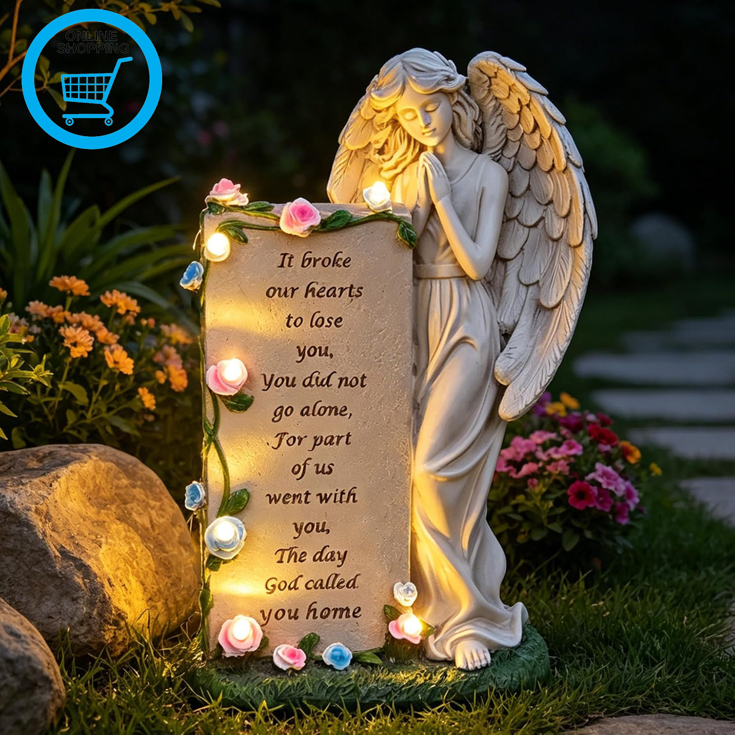 Solar Angel Grave Ornaments- Angel Garden Ornaments Outdoor, Angels and Cemetery