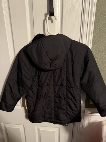 THE NORTH FACE Girls’ Reversible Shasta Hooded Jacket Black NEW 7/8 Water Repell - Picture 4 of 9