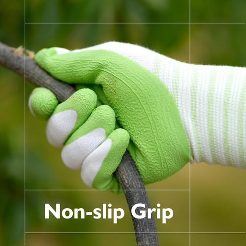 2 Pairs Breathable Gardening Gloves Rubber Coated Outdoor Work Garden Gloves - Afbeelding 2 van 8