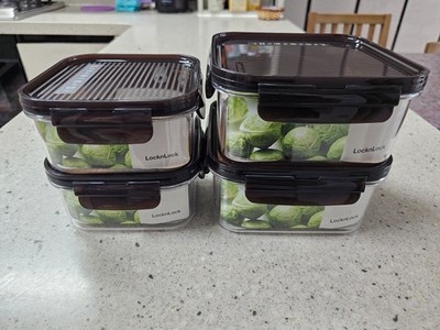 LocknLock Food Storage Container Set 4pc(1Lx2 & 0.6Lx2) Bisfree Modular Airtight