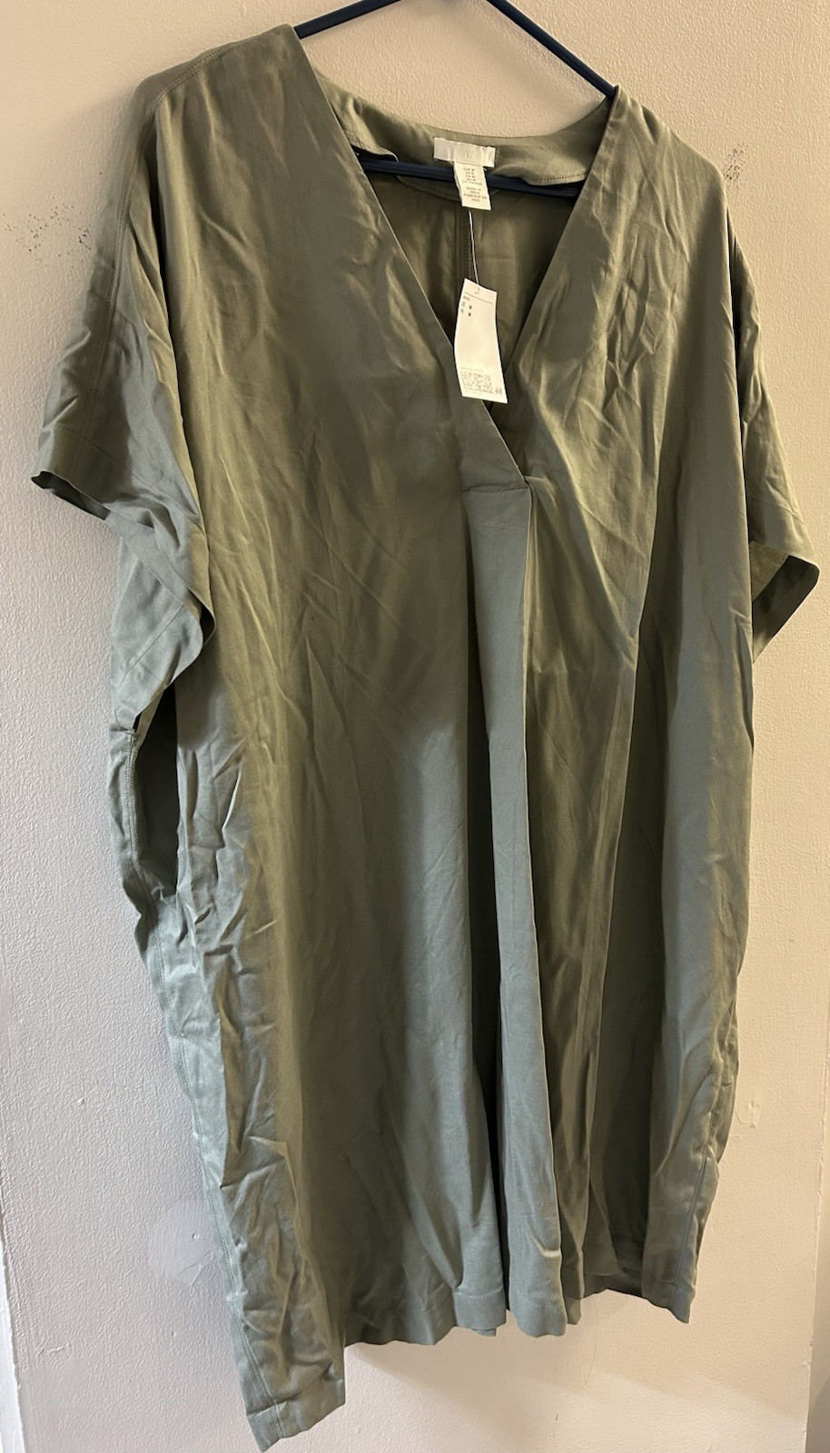 H&M Womens Dress Size S Green V-Neck Short Sleeve New with Tags thumbnail 3