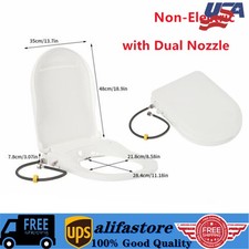 Bidet Fresh Water Spray Kit Non Electric Toilet Seat Attachment with Dual Nozzle
