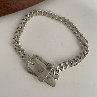 Solid 925 Sterling Silver Bracelet for Women | Vintage Handmade Simple Bangle