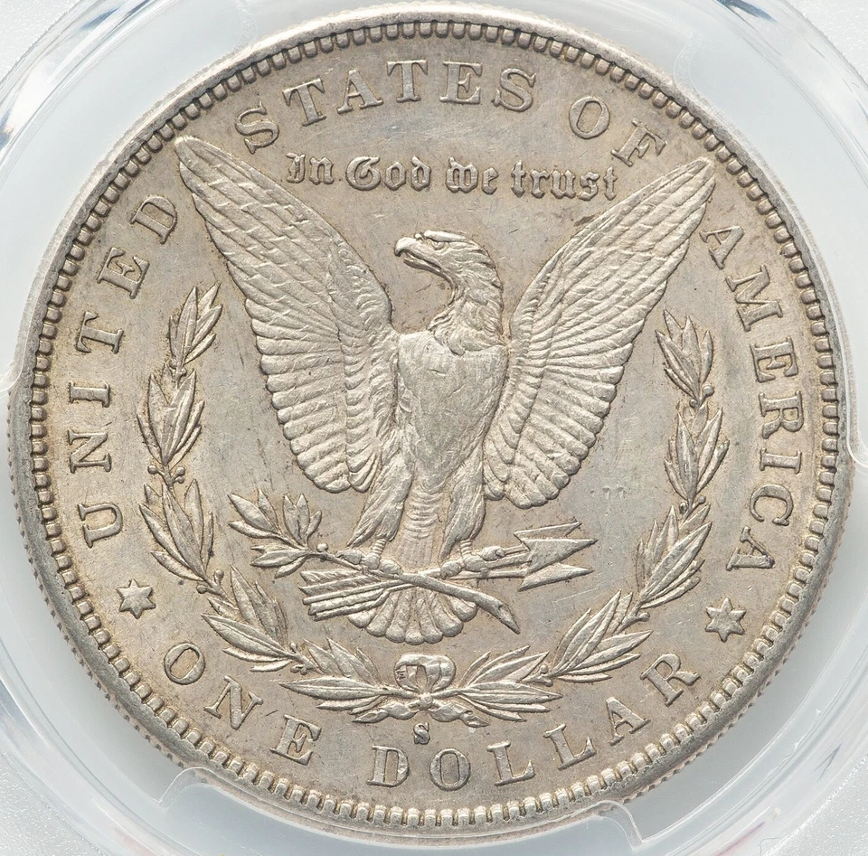 1886 S Morgan Silver Dollar PCGS AU55, Almost Uncirculated, Original, C8218 - Image 3 of 4