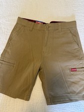NWT Levi s Boys Cargo Shorts Tan Size 12 Adjustable Waist All Cotton
