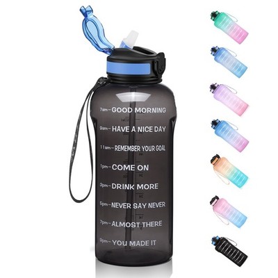 2 Liter Wasserflasche mit Strohhalm, [Tritan BPA-frei] Flasche