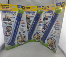 Chew Brush As Seen On TV Dog Large Blue Self Brushing Toothbrush 3pc