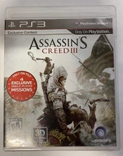 Assassin's Creed III (PlayStation 3 PS3) Black Label CIB COMPLETE & TESTED