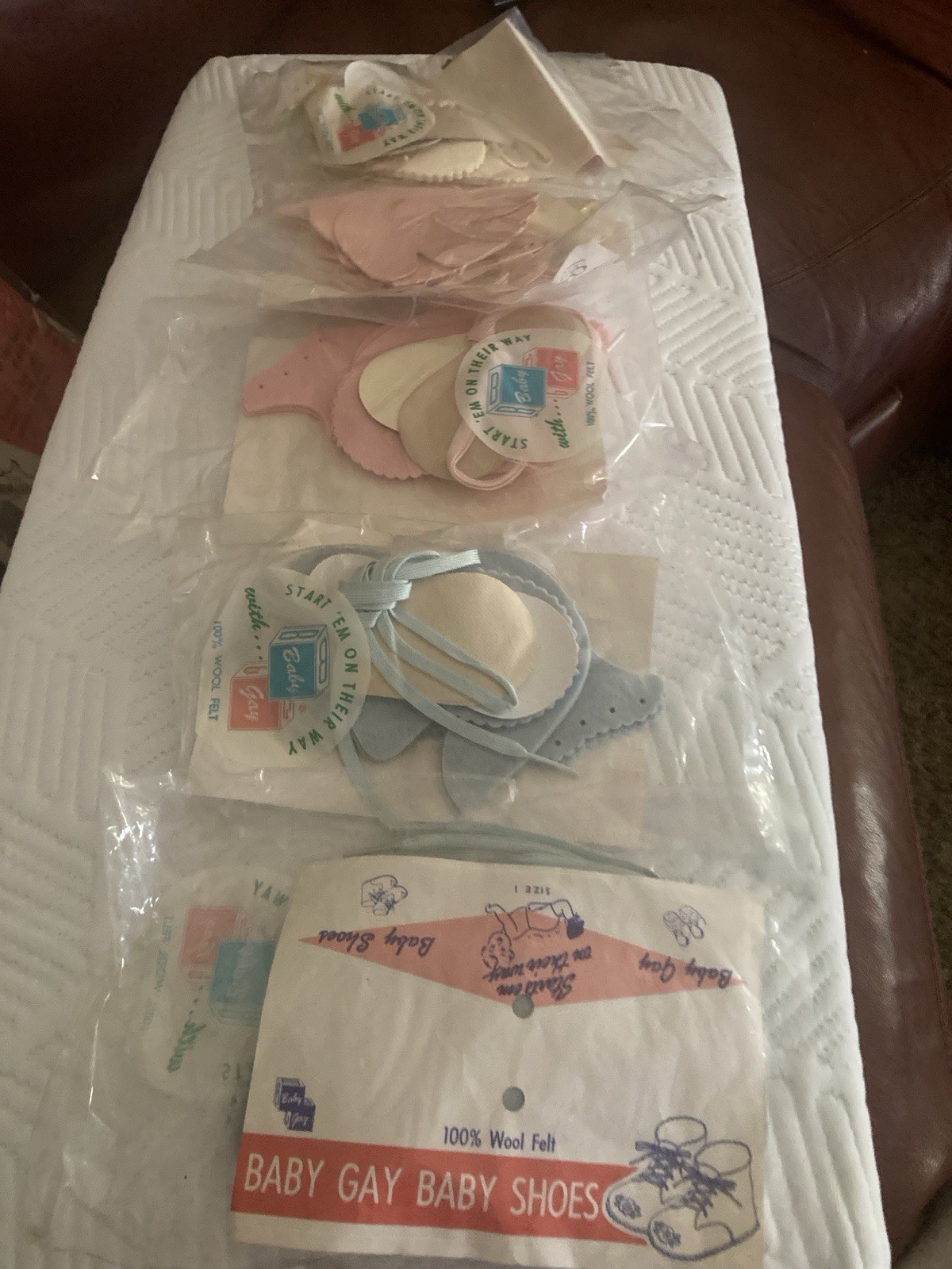 (4) Vintage Baby Shoe Kits Baby Gay, Welcome Baby… - image 1