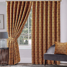 Luxury Modern Jacquard Curtains Ready Made Fully Lined Ring Top & Pencil Pleat