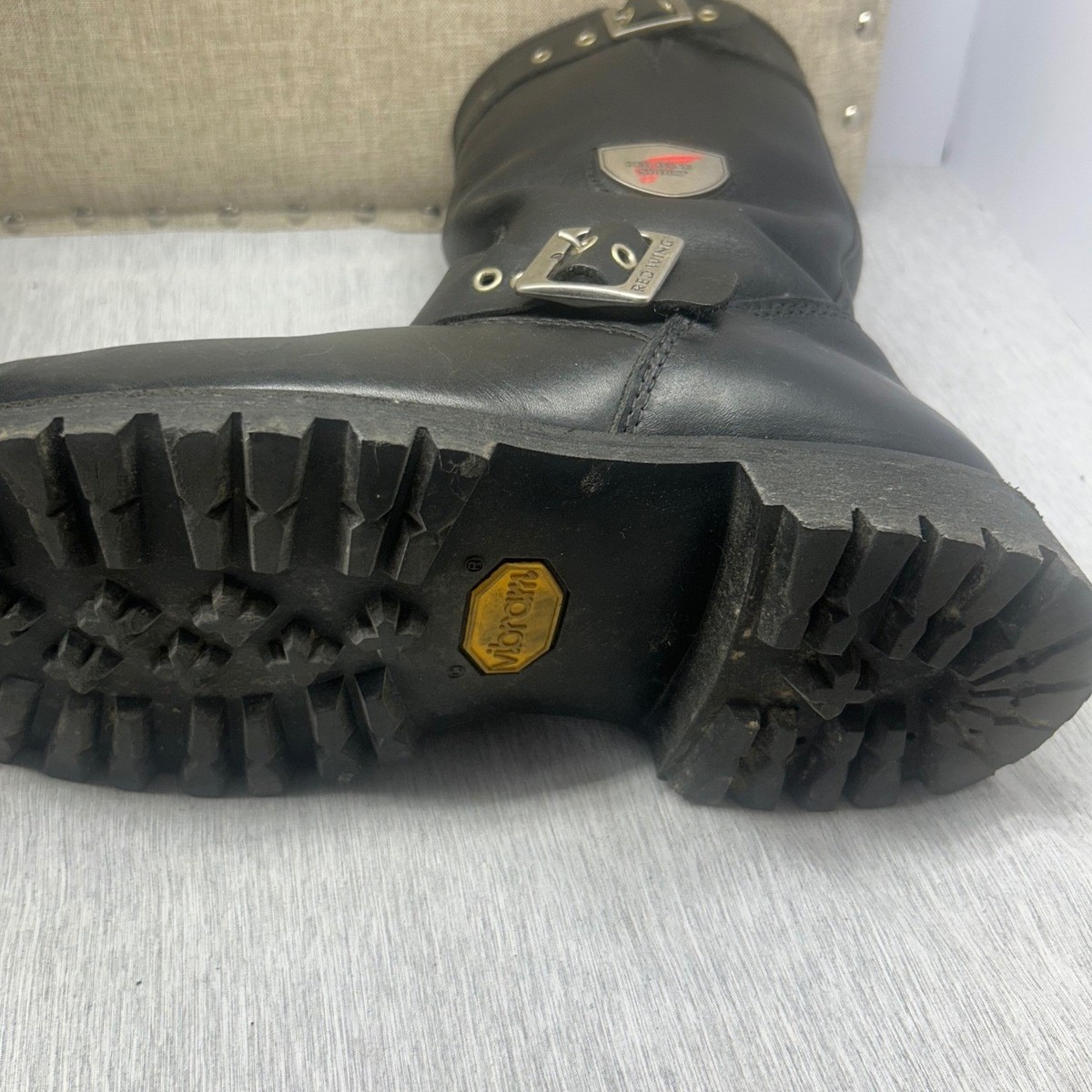 Red Wing 988 Black Leather Steel Toe Engineer Boots Mens 7.5 D Vibram Lug Sole Red Wing Heritage Engineer Boot | Black Klondike 2966 main image 4