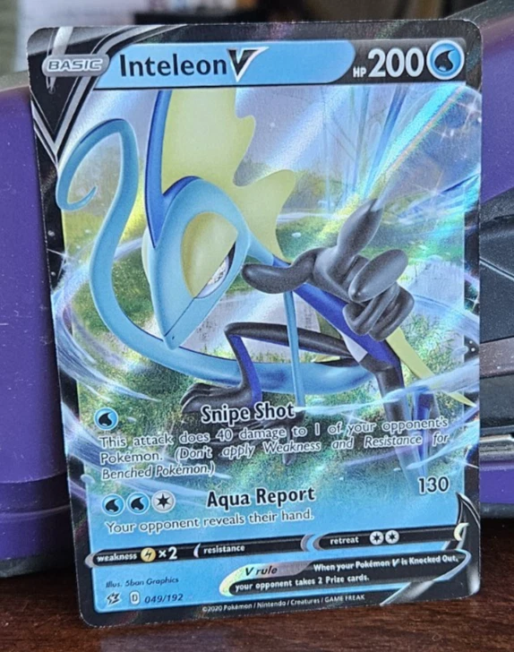 Pokemon TCG Inteleon V Rebel Clash 049/192 Holo Ultra Rare NM - Image 3 of 3