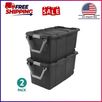 Sterilite Extra-Large Wheeled Industrial Storage Bin, 40 Gallon Durable Plastic 