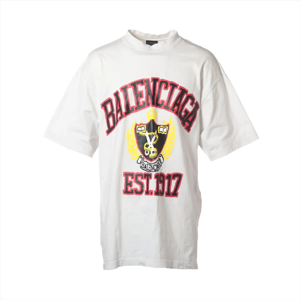 【皆の目を引く】BALENCIAGA シャツ Balenciaga 22 years Cotton T-shirt M Unisex White 739784