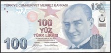 TURKEY  100 Lira  2009  P:226a  UNC  Central Bank of Turkey  Prefix  A 