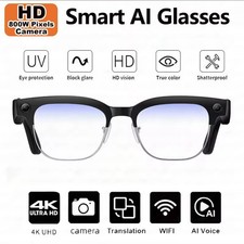 AI Smart Glasses Calling 4K Anti-Bluelight Voice Translate Photo Video Record HD