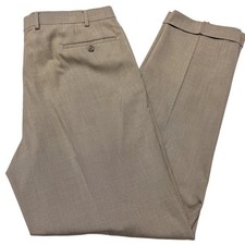Lauren Ralph Lauren Dress Pants Mens 38x32 Tan Pleated Cuffed Lightweight Office