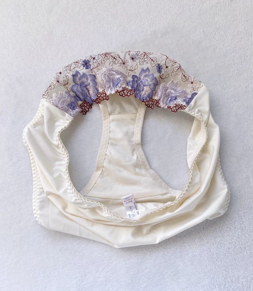 Японские высококачественные классические нейлоновые трусики с цветочной вышивкой US-M, L/JP-3L - Изображение 4 из 4