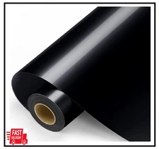 Black Permanent Vinyl - Glossy Black Adhesive Vinyl Roll for All Cutting
