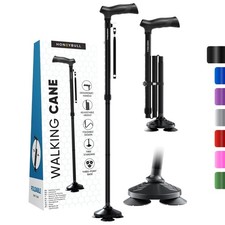 Walking Cane for Men  Women Foldable, Adjustable, Heavy Duty, Free Standing,...