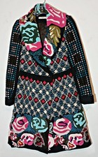 Anthropologie Hazel Women  s Wool Embroidered Tapestry Style Floral Rose Coat Sm