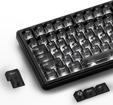 XVX Black Clear Keycaps, Transparent Keycaps 60 75 100 Percent, Ceramic