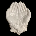 VTG Westmoreland Milk Glass Queen Victoria’s Hands Trinket/Soap Open Hands Dish