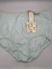 Vtg Warners Perfect Measure Cotton Brief Panties Sz 8 Blue Lace