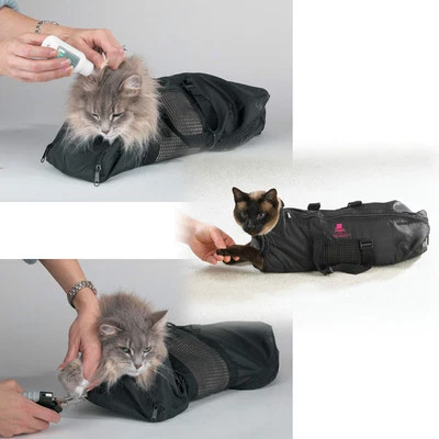 TOP PERFORMANCE Heavy Duty Mesh Cat Grooming Bathing Restraint Bag 3 Sizes or Vet Sets Available