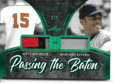 2020 Leaf ITG Used Sports HOYT WILHELM Dual MARIANO RIVERA Patch 2/4 Emerald