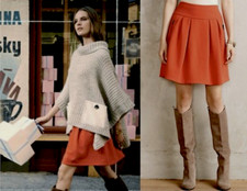 NEW 10 Anthropologie Maeve scarlet swing skirt with side zipper pockets, Cute