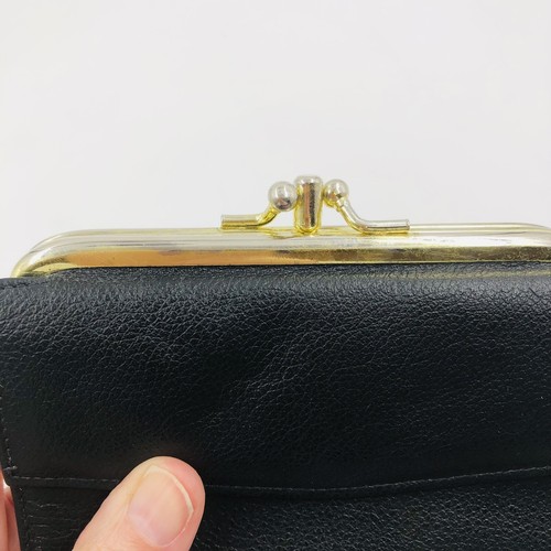 Vintage Geoffrey Amman Top Grain Leather Women's Black Wallet Coin Purse Canada - Picture 8 of 12