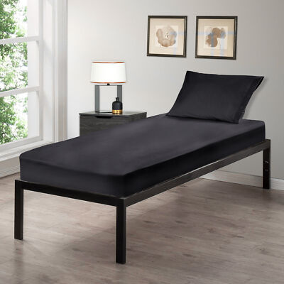 Cot Size Sheet Set 30" X 75" – 4 Piece Bunk Bed Sheets For Camp, RV, Guest Bed, Dark Grey - View #5