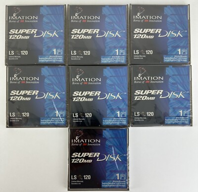 Imation Super Disk 120MB x7 Lot Diskette Drive Brand New Sealed Bulk