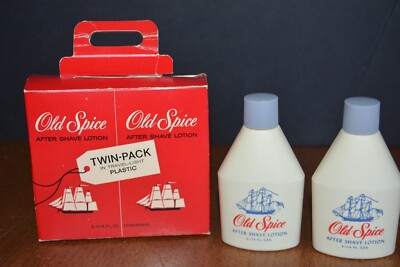 VTG SHULTON OLD SPICE After Shave Lotion TWIN PACK 2.25 oz. 2/3 FULL