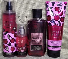 Bath  Body Works - Sweetheart Cherry - 4 Piece Set - Mists, Cream, Body Wash