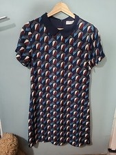 Ynonme Designers Size S Small Blue 60s Style Collared Short Sleeve Dress (70/v)