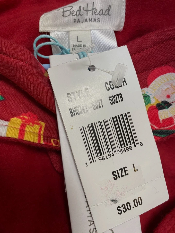$31 Bedhead Dog Red Graphic Christmas French Terry Lined Dog Pajama Size L - Image 4 of 4